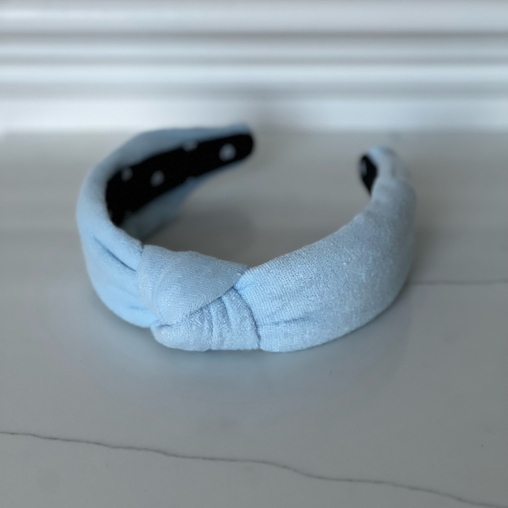 LELE SADOUGHI TERRY CLOTH HEADBAND, light blue
